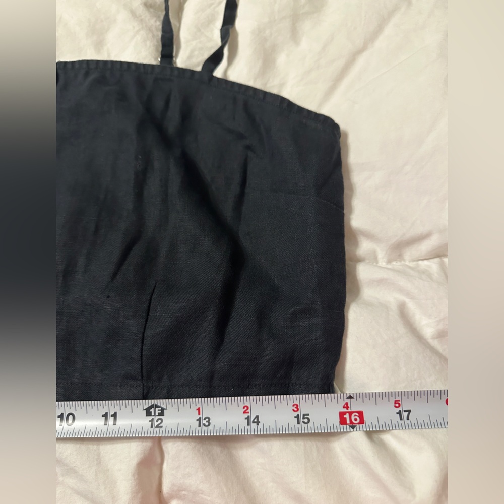 Outerknown Eclipse Tank Women's Black Button-Up Linen Crop Top - NWT - Size L - Picture 9 of 10